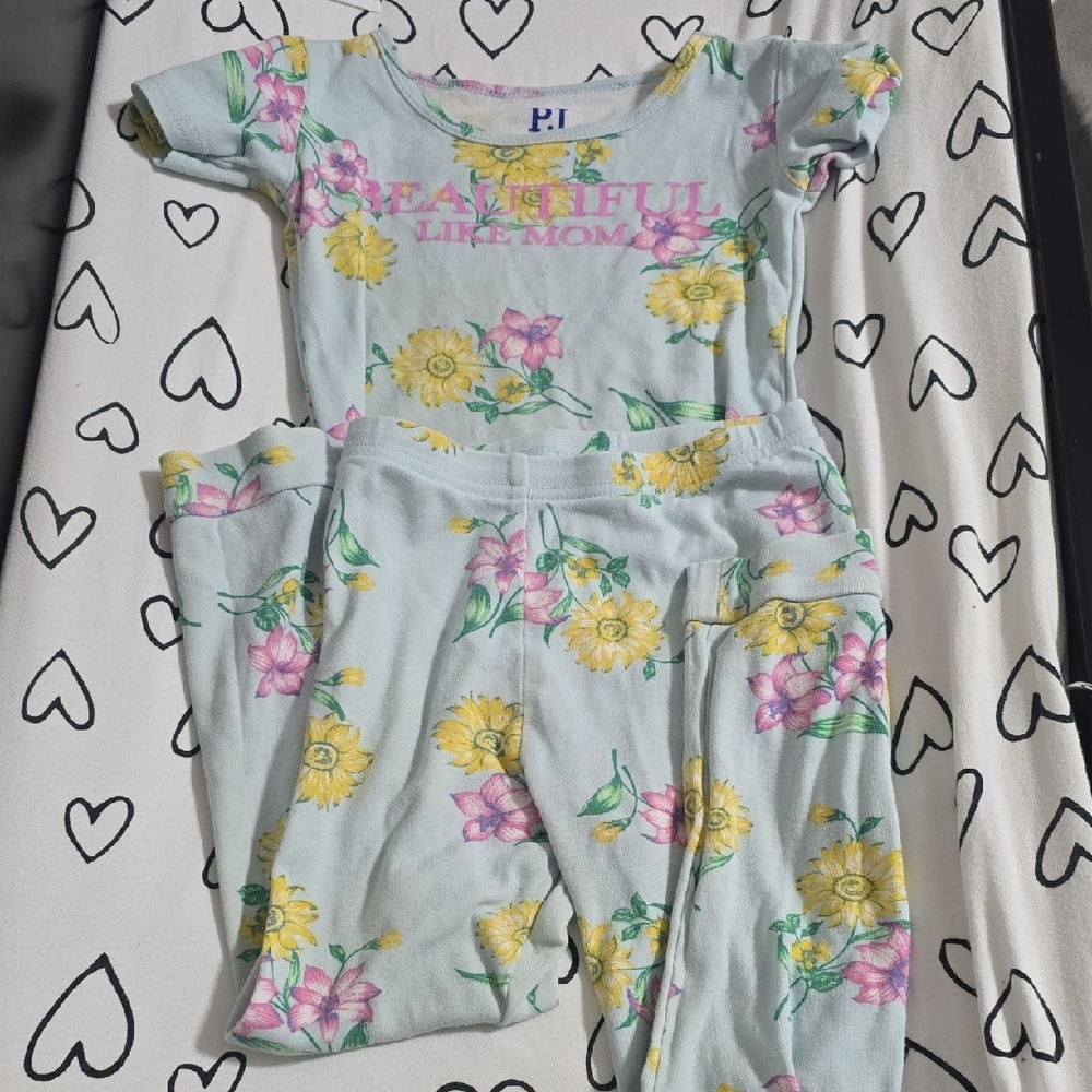 Floral Pajama Set with Yellow and Pink Flowers